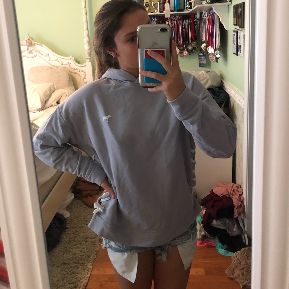 Victoria Secret/Pink Lace up (on sides) Sweatshirt